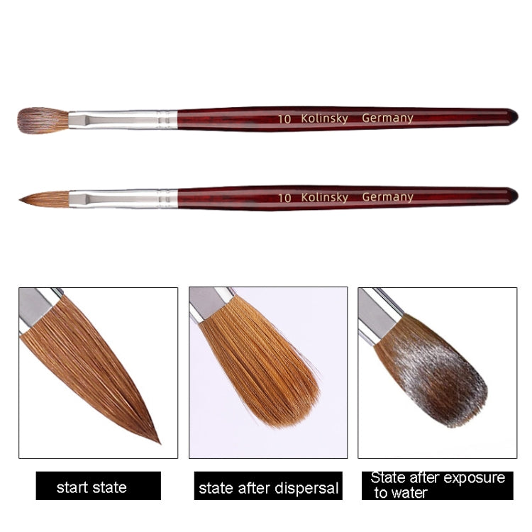 Red Wood Handle Kolinsky Hair Nail Art Brush No. 12 - Nail Art Equipment by PMC Jewellery | Online Shopping South Africa | PMC Jewellery | Buy Now Pay Later Mobicred