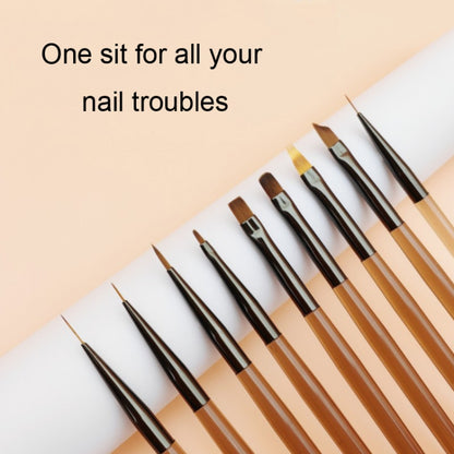 Brown Nail Art Pen Set Colorful Drawing Tools, Style: Double Head Pen - Nail Art Equipment by PMC Jewellery | Online Shopping South Africa | PMC Jewellery | Buy Now Pay Later Mobicred