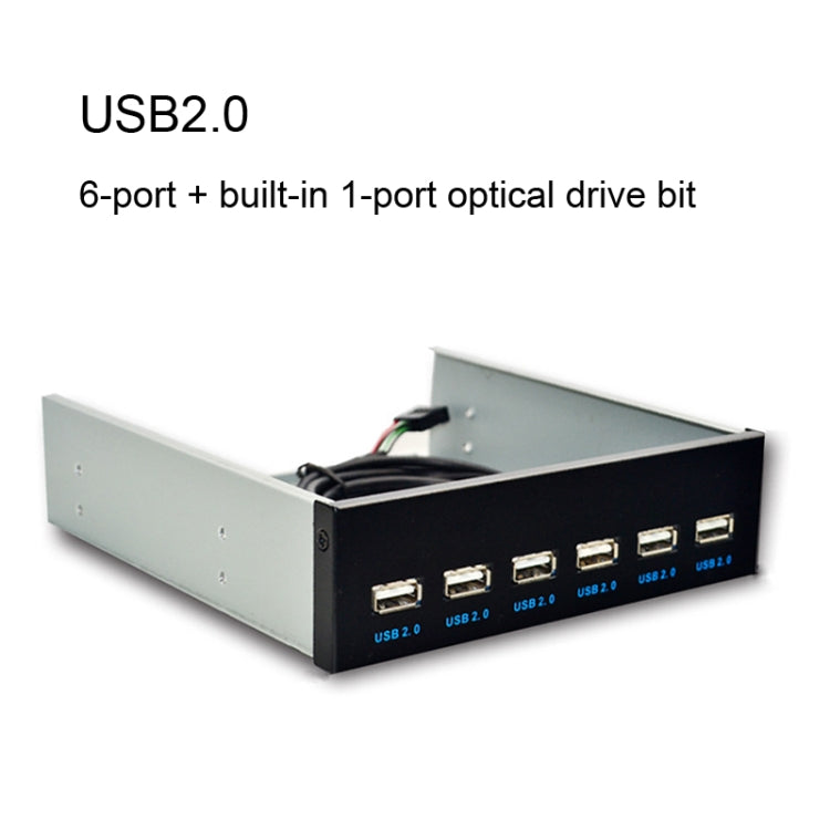 7 Port USB2.0 Optical Drive Bit Front Panel, Style: Flat Mouth - USB 2.0 HUB by PMC Jewellery | Online Shopping South Africa | PMC Jewellery | Buy Now Pay Later Mobicred