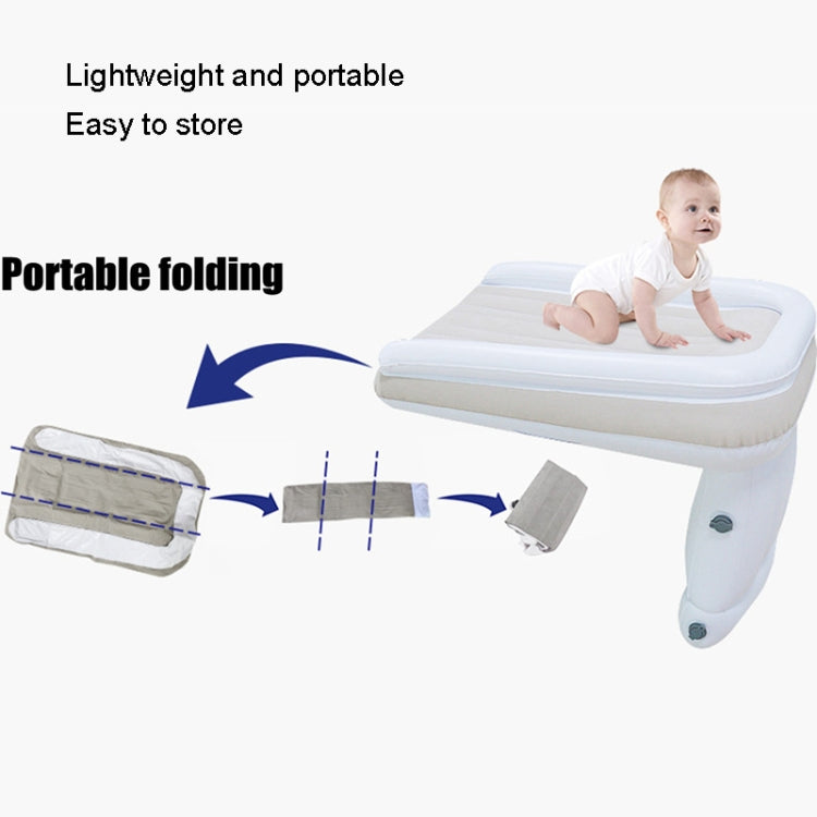 Outdoor Travel Baby Inflatable Bed Children Car Rear Folding Bed Aircraft Inflatable Mattress, Color: Gray+CN Plug Inflatable Pump+Storage Bag+Seat Belt - Baby Furniture by PMC Jewellery | Online Shopping South Africa | PMC Jewellery