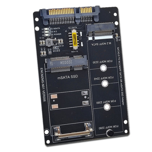 SATA 22PIN To MSATA Or M.2 NGFF SATA Card 2 In 1 SSD Converter Card Only Card - Add-on Cards by PMC Jewellery | Online Shopping South Africa | PMC Jewellery | Buy Now Pay Later Mobicred