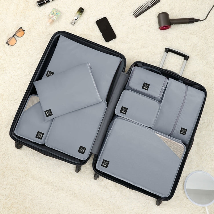 BUBM 8pcs/set Multifunctional Travel Suitcase Clothing Sorting Storage Bag(Grey) - Storage Bags by BUBM | Online Shopping South Africa | PMC TechLife | Buy Now Pay Later Mobicred