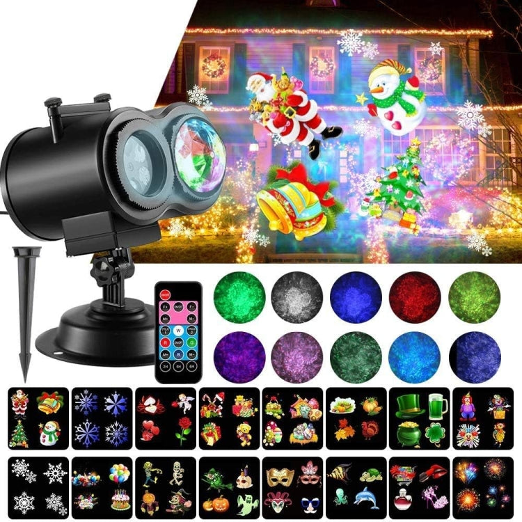 16 Cards EU Plug Color Card Pattern 9W Christmas Projection Light Remote Control Snow Light - Christmas Decoration Lamps by PMc TechLife | Online Shopping South Africa | PMc TechLife | Buy Now Pay Later Mobicred