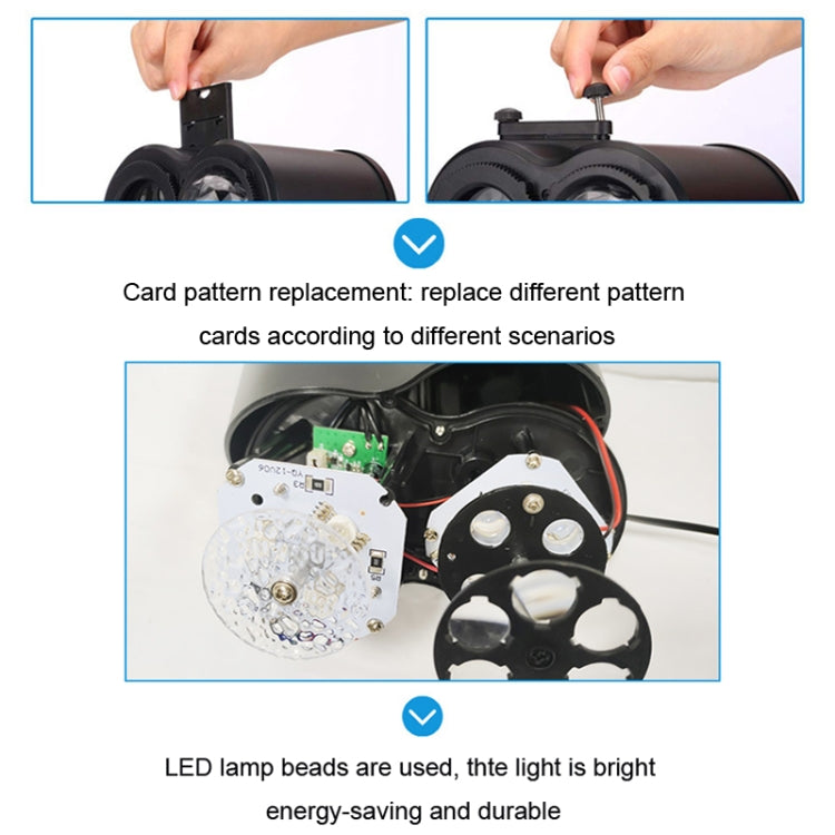 12 Cards US Plug Color Card Pattern 9W Christmas Projection Light Remote Control Snow Light - Christmas Decoration Lamps by PMc TechLife | Online Shopping South Africa | PMc TechLife | Buy Now Pay Later Mobicred