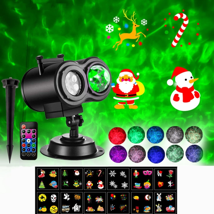 12 Cards AU Plug Not Easy To Fade Card Pattern 9W Double Cylinder Water Pattern Christmas Projection Light - Christmas Decoration Lamps by PMc TechLife | Online Shopping South Africa | PMc TechLife | Buy Now Pay Later Mobicred