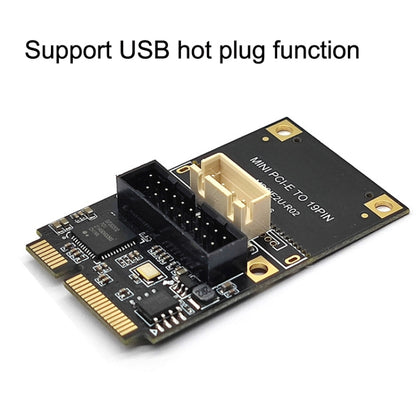 Mini PCI-E To USB3.2 GEN1 Front 19Pin 2 Ports Transfer Card Supports Half High SATA - Add-on Cards by PMC Jewellery | Online Shopping South Africa | PMC Jewellery | Buy Now Pay Later Mobicred