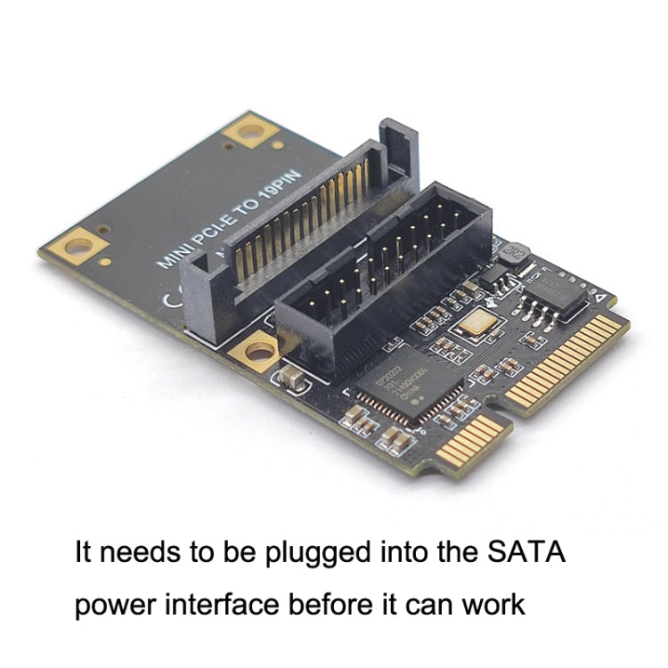 Mini PCI-E To USB3.2 GEN1 Front 19Pin 2 Ports Transfer Card Supports Half High S 4PIN Electric Point - Add-on Cards by PMC Jewellery | Online Shopping South Africa | PMC Jewellery | Buy Now Pay Later Mobicred