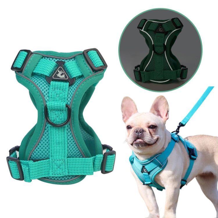 Pet Vest Harness + Traction Rope Set Reflective Breathable Dog Cat Harness, Size: L(Coffee) - Leashes by PMC Jewellery | Online Shopping South Africa | PMC Jewellery