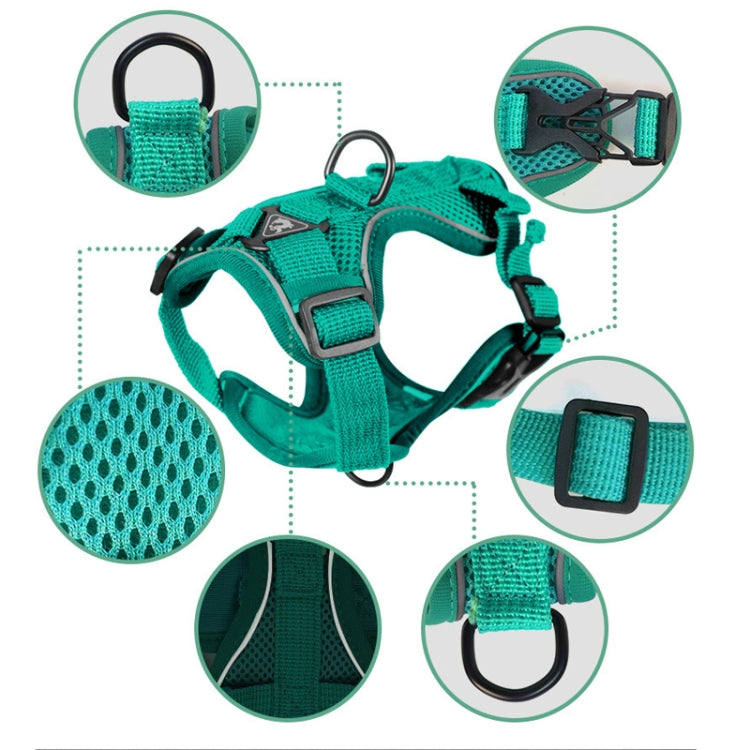 Pet Vest Harness + Traction Rope Set Reflective Breathable Dog Cat Harness, Size: M(Coffee) - Leashes by PMC Jewellery | Online Shopping South Africa | PMC Jewellery