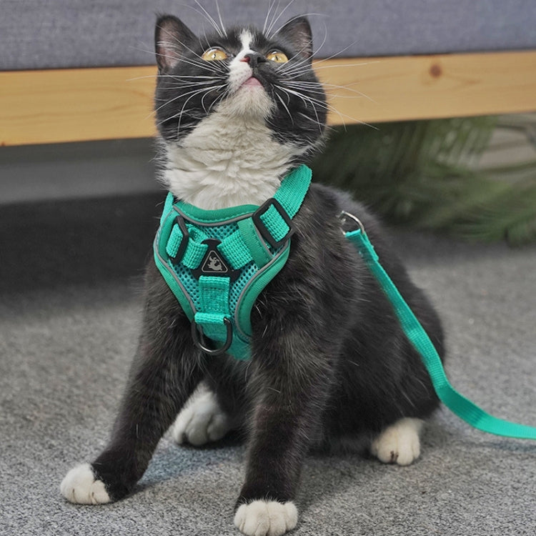Pet Vest Harness + Traction Rope Set Reflective Breathable Dog Cat Harness, Size: XL(Gray) - Leashes by PMC TechLife | Online Shopping South Africa | PMC TechLife