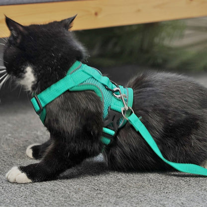 Pet Vest Harness + Traction Rope Set Reflective Breathable Dog Cat Harness, Size: L(Coffee) - Leashes by PMC Jewellery | Online Shopping South Africa | PMC Jewellery