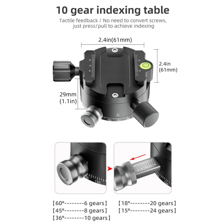 BEXIN  GH-720A Tripod Head  720 Degree Rotating Panorama Head - free shipping - PMC TechLife - Order now!