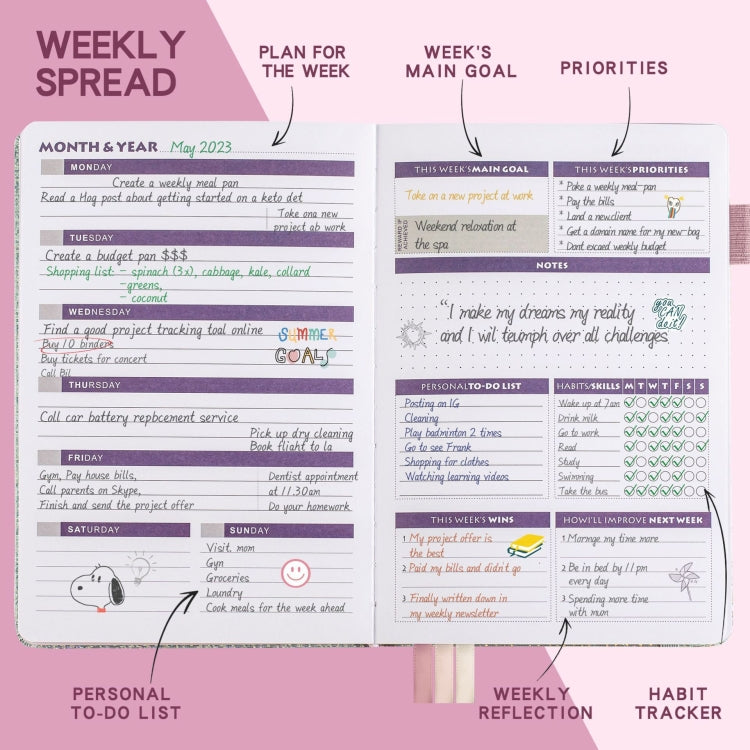 A5 Starry Sky Undated Planner Journal Financial Notebook(Purple) - Notebooks by PMC TechLife | Online Shopping South Africa | PMC TechLife | Buy Now Pay Later Mobicred