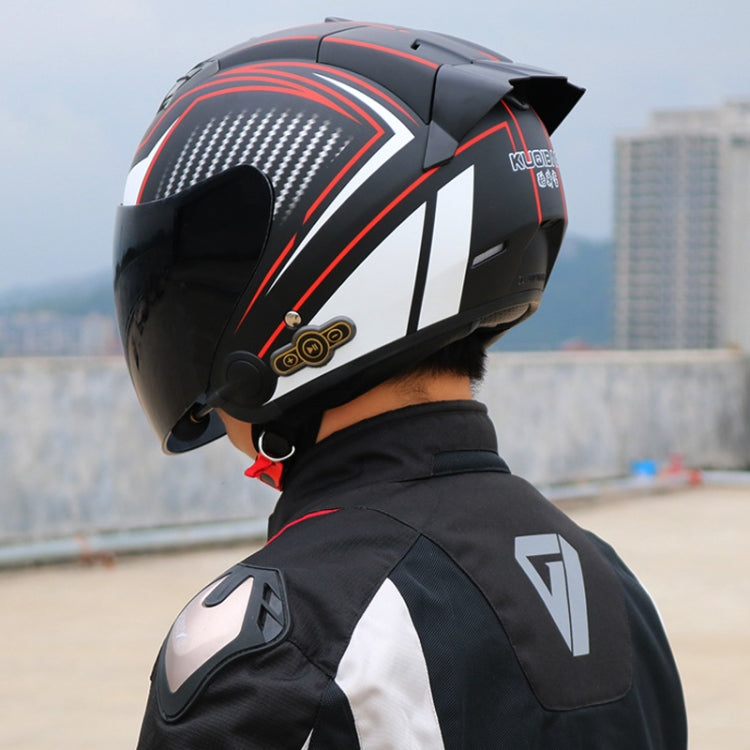 KUQIBAO Motorcycle Smart Bluetooth Sun Protection Double Lens Safety Helmet, Size: L(White) - Helmets by KUQIBAO | Online Shopping South Africa | PMC Jewellery | Buy Now Pay Later Mobicred