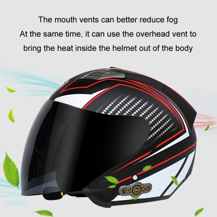 KUQIBAO Motorcycle Smart Bluetooth Sun Protection Double Lens Safety Helmet, Size: XL(Matte Black Phantom Fiber) - Helmets by KUQIBAO | Online Shopping South Africa | PMC Jewellery | Buy Now Pay Later Mobicred