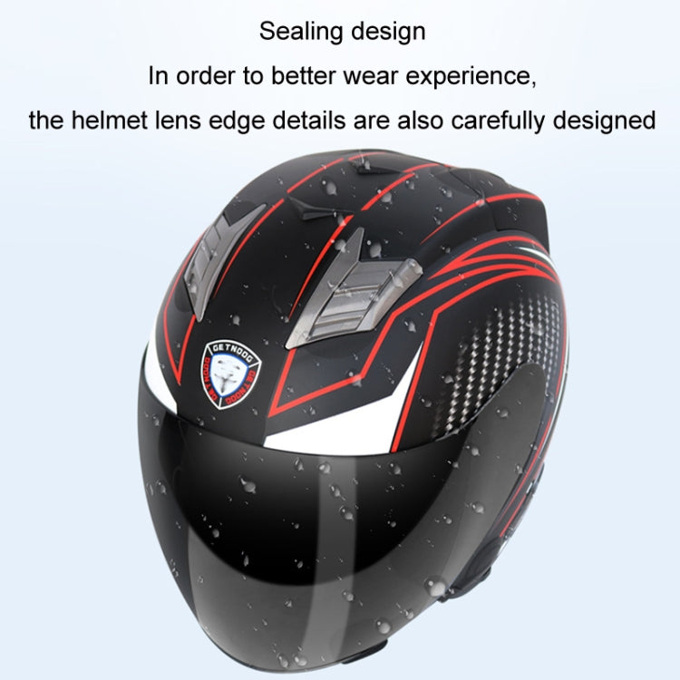 KUQIBAO Motorcycle Smart Bluetooth Sun Protection Double Lens Safety Helmet, Size: XL(Bright Black+Gray Tail) - Helmets by KUQIBAO | Online Shopping South Africa | PMC Jewellery | Buy Now Pay Later Mobicred