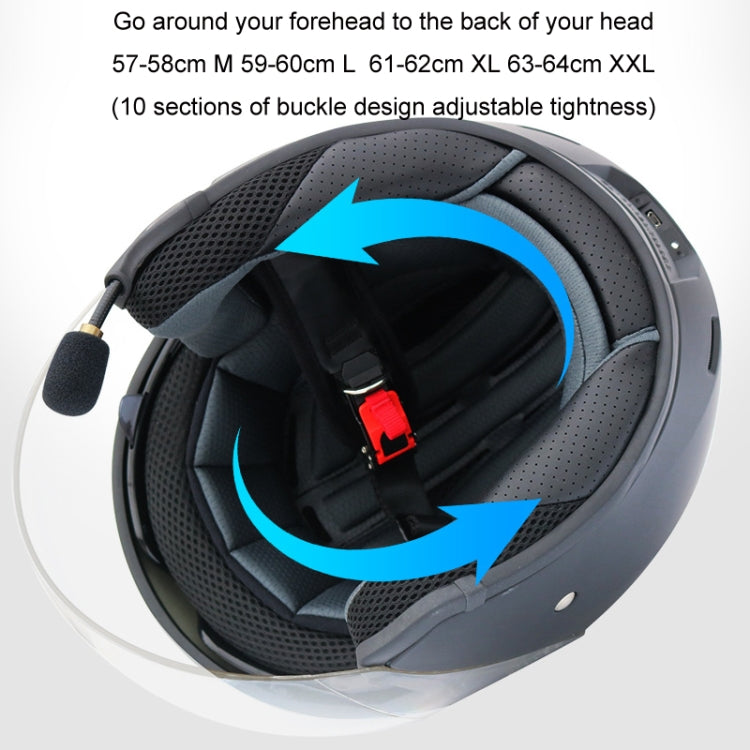 KUQIBAO Motorcycle Smart Bluetooth Sun Protection Double Lens Safety Helmet, Size: XL(White) - free shipping - PMC TechLife - Order now!