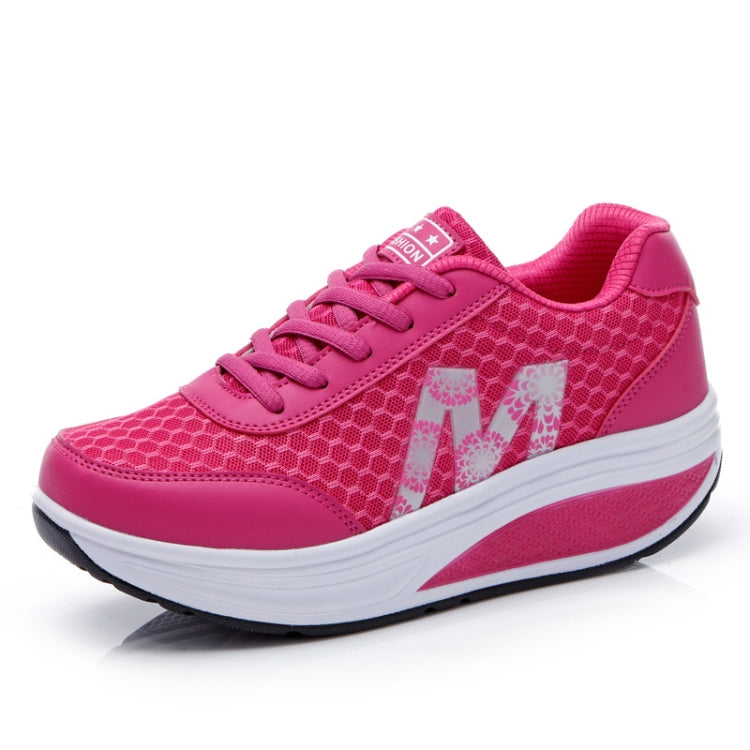 Womens Sneakers Thick Bottom Platform Shoes Mesh Breathable Rocker Shoes, Size: 38(Red) - Running Shoes by PMC Jewellery | Online Shopping South Africa | PMC Jewellery