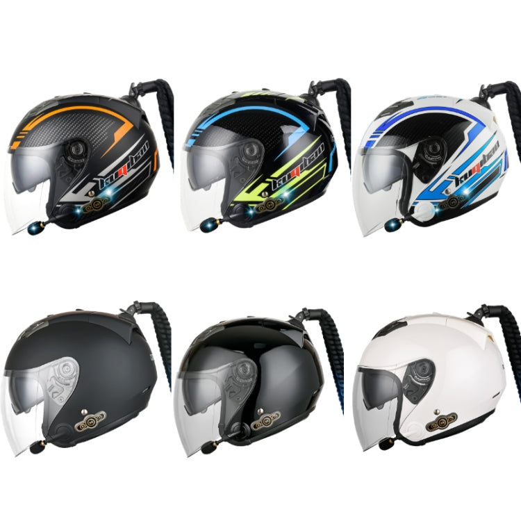 KUQIBAO Motorcycle Bluetooth Headset Double Lens Helmet With Braid, Size: M(White) - Helmets by KUQIBAO | Online Shopping South Africa | PMC Jewellery | Buy Now Pay Later Mobicred