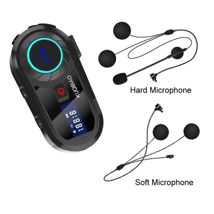 KUQIBAO Motorcycle Helmet Waterproof Bluetooth Headset With Screen(Soft Microphone) - Motorcycle Walkie Talkie by KUQIBAO | Online Shopping South Africa | PMC Jewellery | Buy Now Pay Later Mobicred