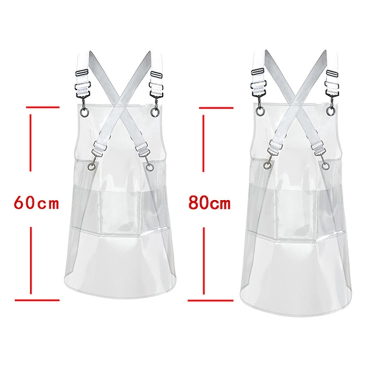 50 Silk Short 60cm Transparent TPU Apron Solid Color Webbing Adjustable Work Apron(Transparent + Black Webbing) - Aprons & Caps by PMC TechLife | Online Shopping South Africa | PMC TechLife
