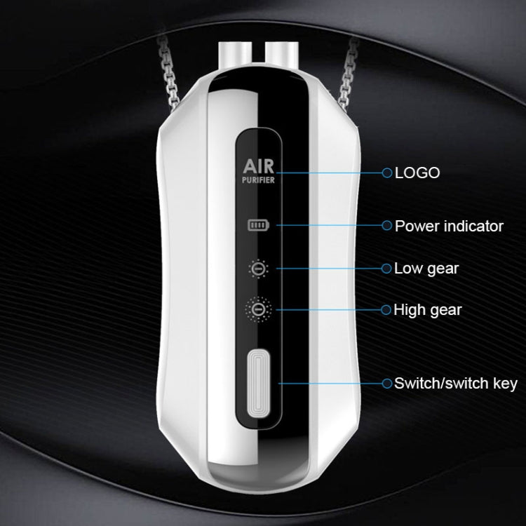 Portable Negative Ion Air Purifier Home Hanging Neck Purifier, Style: Chain Style (White) - free shipping - PMC TechLife - Order now!