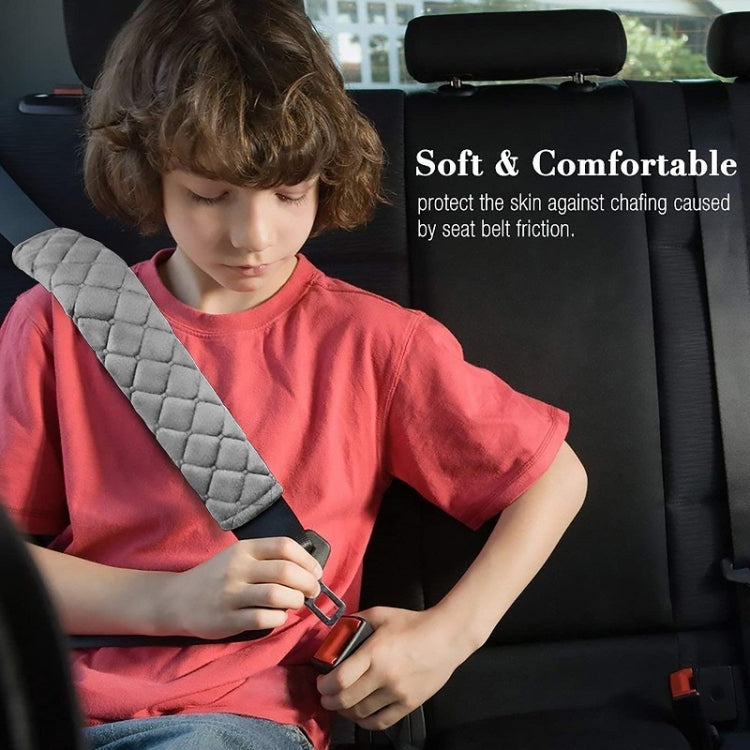 Car Seat Belt Protector Soft Extended Shoulder Pads, Color: Rose Red Square - Seat Belts & Padding by PMC Jewellery | Online Shopping South Africa | PMC Jewellery