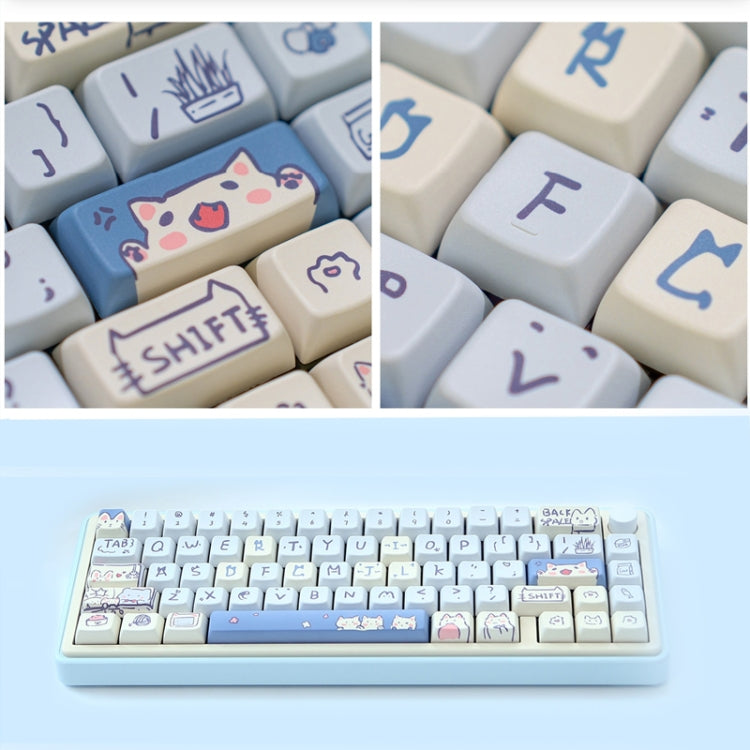 66 Keys 5-sided Heat Rise PBT Personalized Keycaps(Blue) - Silicone / Sticker by PMC Jewellery | Online Shopping South Africa | PMC Jewellery | Buy Now Pay Later Mobicred