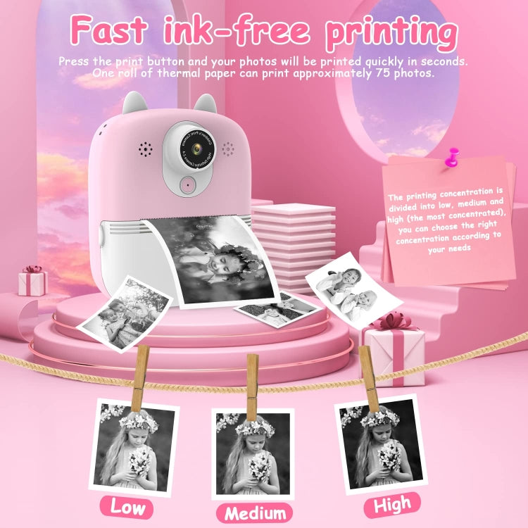 1200W Pixel  2.4 Inch Display Children Print Instant Camera Standard Blue - free shipping - PMC Jewellery - Order now!