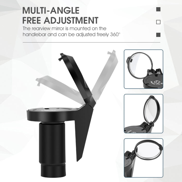 WEST BIKING Bicycle Handlebar Convex Rear View Mirror(Black) - View Mirrors by WEST BIKING | Online Shopping South Africa | PMC TechLife | Buy Now Pay Later Mobicred