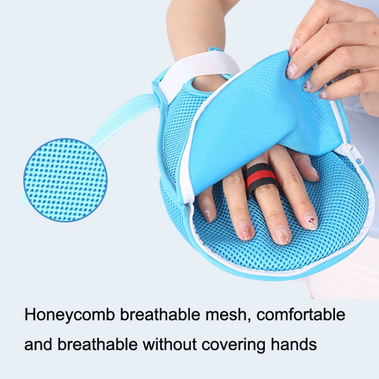 Finger Fixed Restraint Belt Elderly Fixed Comfortable Breathable Anti-extraction Tube Anti-scratch Gloves(Blue) - Corrector by PMC Jewellery | Online Shopping South Africa | PMC Jewellery