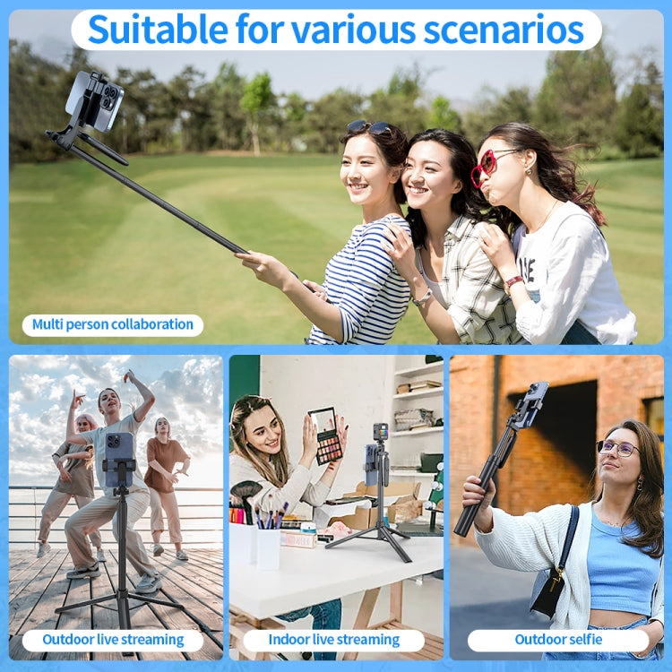 Pixel ST2 1.6m Anti Shake Selfie Stick Head Tripod Handheld Portable Folding Remote Control Outdoor Photo Stands(With Bluetooth Remote Control) - Selfie Sticks by Pixel | Online Shopping South Africa | PMC Jewellery | Buy Now Pay Later Mobicred