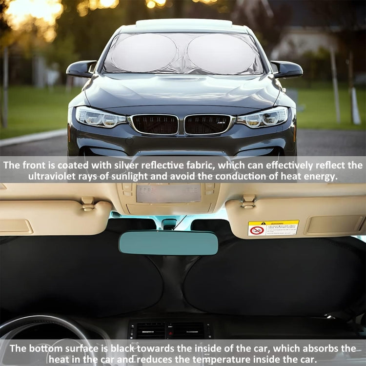 150x85cm Car Double Circle Sun Visor Heat Insulation Sun Protection Sun Block - Window Foils & Solar Protection by PMC TechLife | Online Shopping South Africa | PMC TechLife