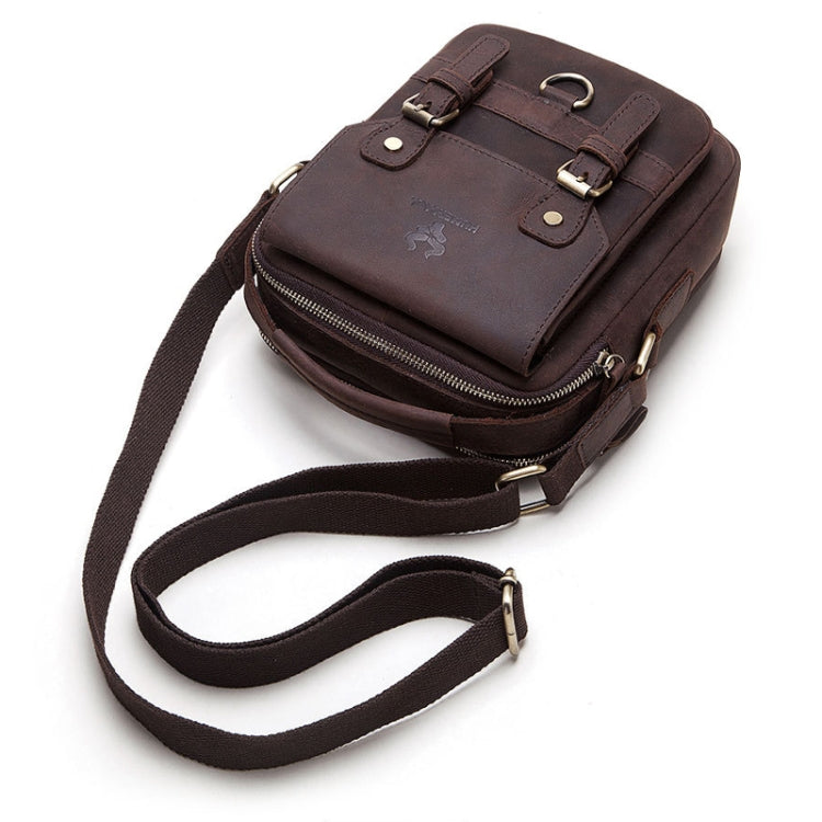 HUMERPAUL Men Shoulder Bag Retro Leather Crossbody Bag(Brown) - Single-shoulder Bags by HUMERPAUL | Online Shopping South Africa | PMC Jewellery | Buy Now Pay Later Mobicred