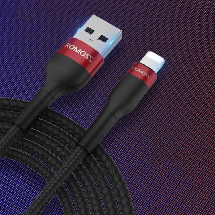 ROMOSS  CB12B 2.4A 8 Pin Fast Charging Cable For IPhone / IPad Data Cable 1.5m(Red Black) - Normal Style Cable by ROMOSS | Online Shopping South Africa | PMC Jewellery | Buy Now Pay Later Mobicred