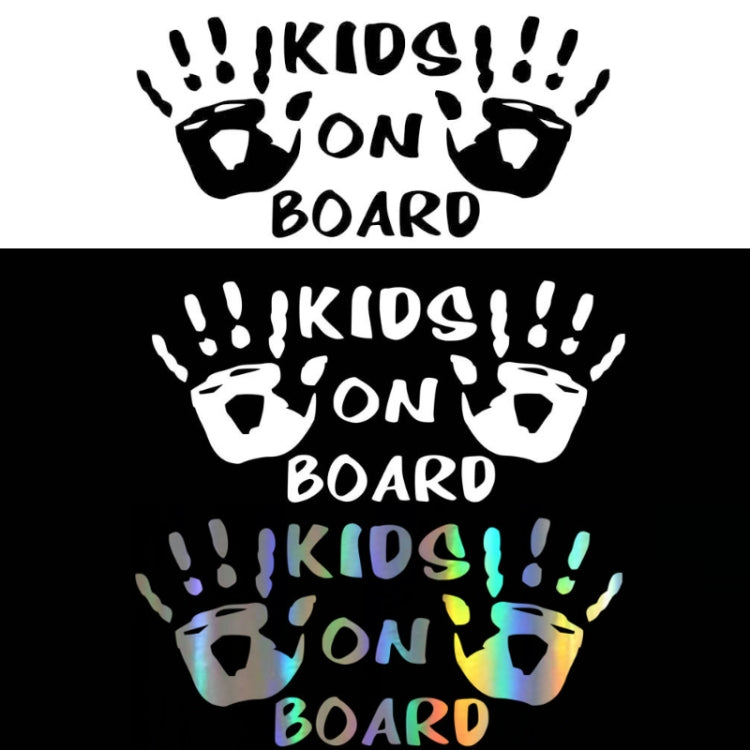 10pcs Kids On Board Warning Car Stickers Reflective Scratch Body Stickers(Black) - free shipping - PMC TechLife - Order now!