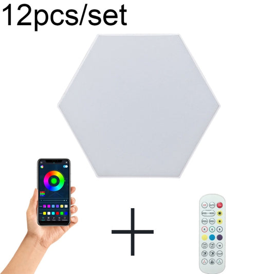 12pcs/set RGB Symphony Hexagon Lights DIY Bedside Ambient Wall Lamp Smart Honeycomb Light(Bluetooth APP) - Novelty Lighting by PMC Jewellery | Online Shopping South Africa | PMC Jewellery | Buy Now Pay Later Mobicred