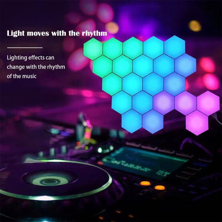 12pcs/set RGB Symphony Hexagon Lights DIY Bedside Ambient Wall Lamp Smart Honeycomb Light(Bluetooth APP) - Novelty Lighting by PMC TechLife | Online Shopping South Africa | PMC TechLife | Buy Now Pay Later Mobicred