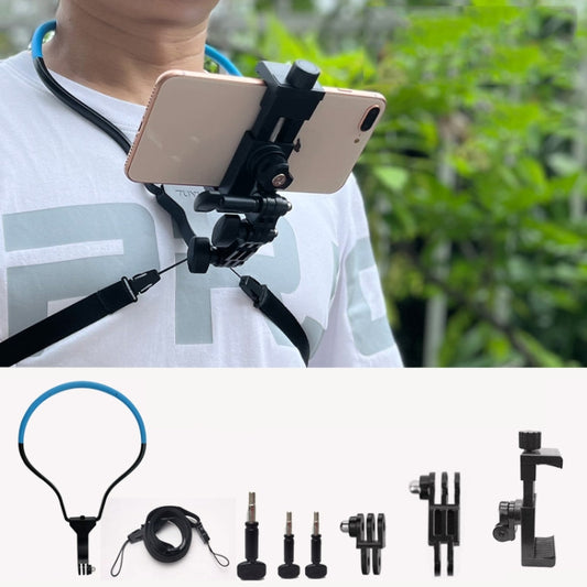 TUYU Camera Neck Holder Mobile Phone Chest Strap Mount  For Video Shooting//POV, Spec: With Phone Clip (Blue) - Stand by PMC Jewellery | Online Shopping South Africa | PMC Jewellery | Buy Now Pay Later Mobicred