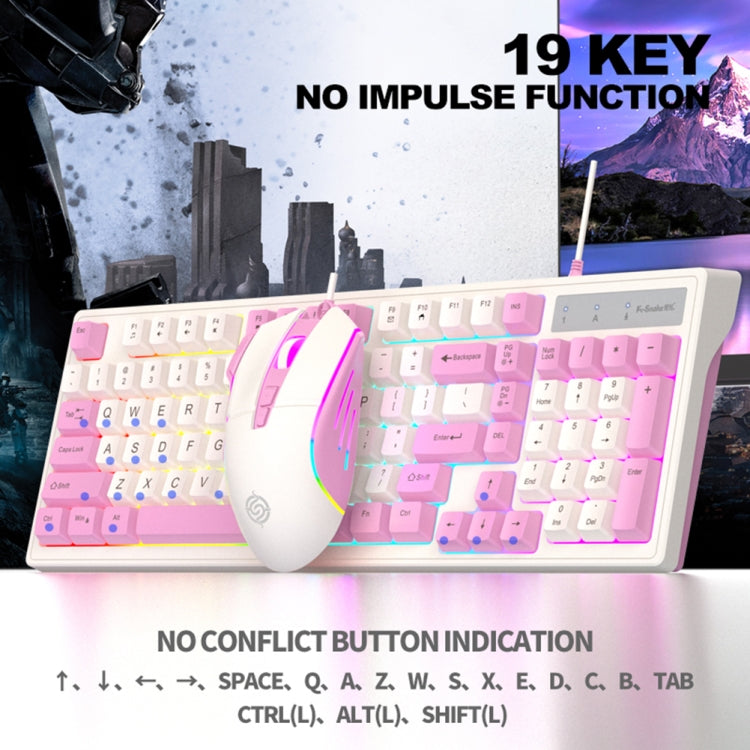 K-Snake Wired E-Sports Keyboard Mouse Mechanical Feel 98 Key Desktop Computer Notebook Keyboard, Style: Keyboard+Mouse (Blue) - Wired Keyboard by K-Snake | Online Shopping South Africa | PMC Jewellery | Buy Now Pay Later Mobicred