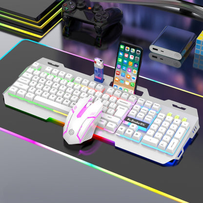 K-Snake Mechanical Feel Keyboard Mouse Kit USB Wired 104 Keycaps Computer Keyboard, Style: Keyboard+Mouse (White) - Wired Keyboard by K-Snake | Online Shopping South Africa | PMC Jewellery | Buy Now Pay Later Mobicred