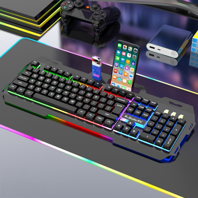 K-Snake Mechanical Feel Keyboard Mouse Kit USB Wired 104 Keycaps Computer Keyboard, Style: Single Keyboard (Black) - Wired Keyboard by K-Snake | Online Shopping South Africa | PMC Jewellery | Buy Now Pay Later Mobicred
