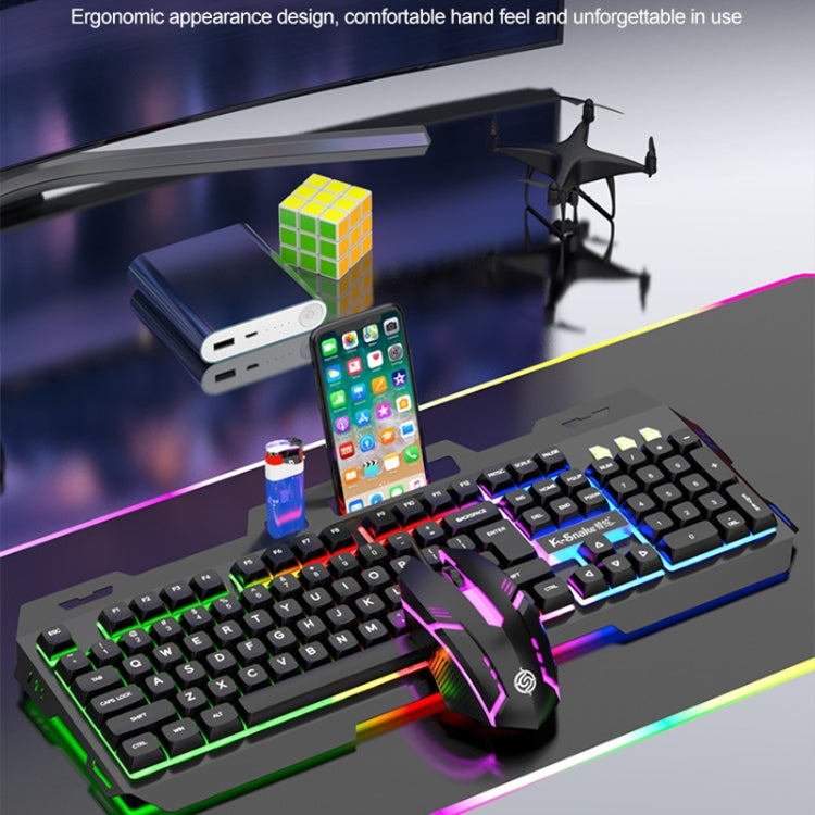 K-Snake Mechanical Feel Keyboard Mouse Kit USB Wired 104 Keycaps Computer Keyboard, Style: Keyboard+Mouse (Black Gray) - Wired Keyboard by K-Snake | Online Shopping South Africa | PMC Jewellery | Buy Now Pay Later Mobicred