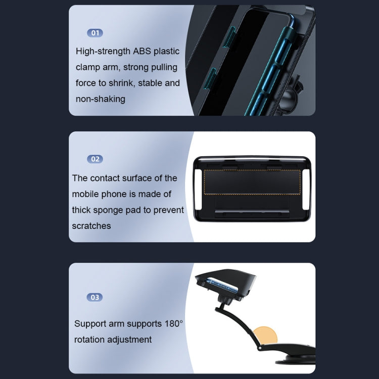 Car Suction Cup Dashboard Mobile Phone Holder with Sun Visor Folding Rotating Car Mount, Style: Hose Model - Car Holders by PMC TechLife | Online Shopping South Africa | PMC TechLife | Buy Now Pay Later Mobicred