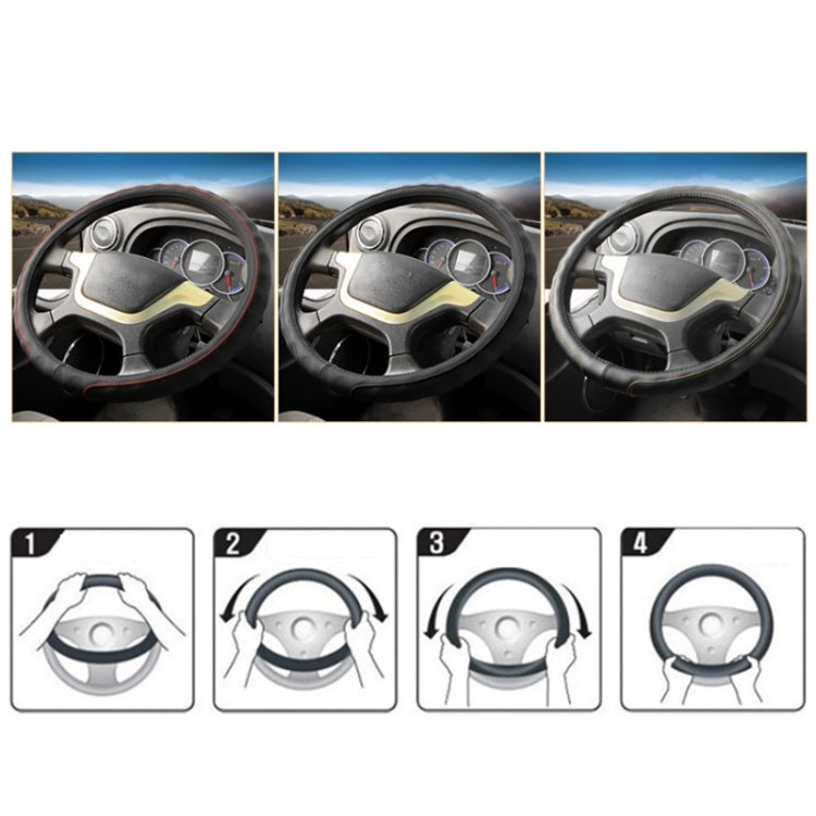 40cm Leather Truck Steering Wheel Cover(Black) - Steering Wheel Accessories by PMC TechLife | Online Shopping South Africa | PMC TechLife | Buy Now Pay Later Mobicred