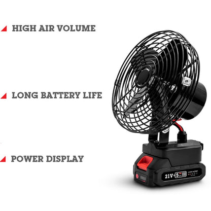 HILDA Portable Powerful Fan Outdoor Hair Dryer, With EU Plug Adaptor, Style: 8 inch With 2 Battery (3000mAh) - Electric Fans by HILDA | Online Shopping South Africa | PMC Jewellery | Buy Now Pay Later Mobicred