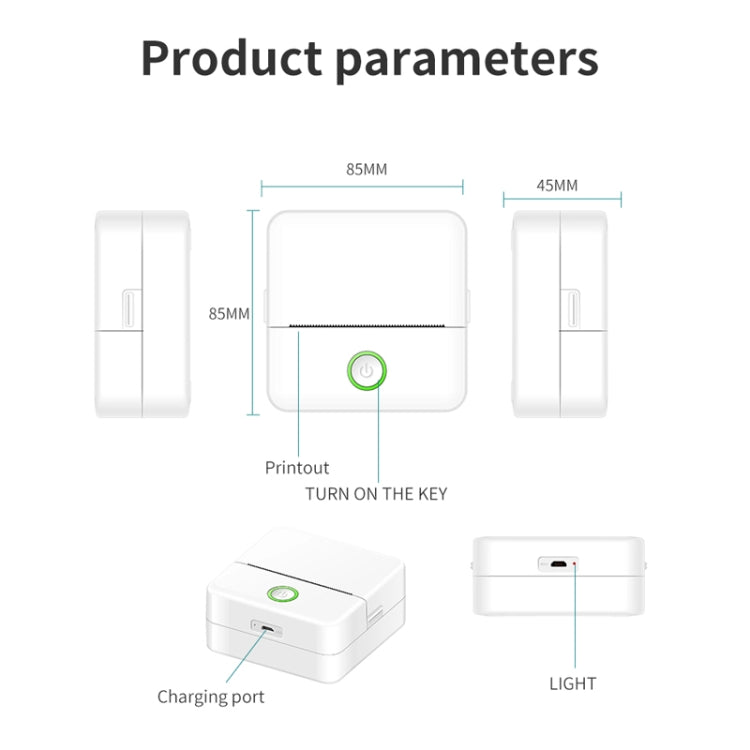 X6 200DPI Student Homework Printer Bluetooth Inkless Pocket Printer White Printing Paper x5 - Printer by PMC Jewellery | Online Shopping South Africa | PMC Jewellery | Buy Now Pay Later Mobicred