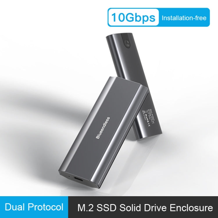 Blueendless 2809 General Dual Protocol Wiring 2-in-1 M.2 Mobile Hard Disk Case SSD External Solid Hard Drive Enclosure Box - HDD Enclosure by Blueendless | Online Shopping South Africa | PMC Jewellery | Buy Now Pay Later Mobicred