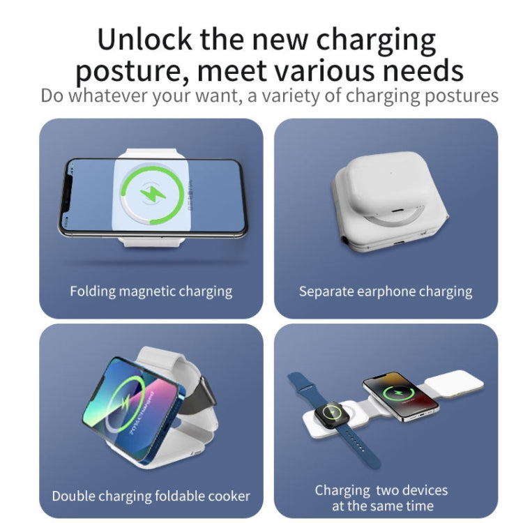 10-in-1 Magnetic Wireless Folding Charger With Data Cable Adapter Storage box(White) - free shipping - PMC Jewellery - Order now!