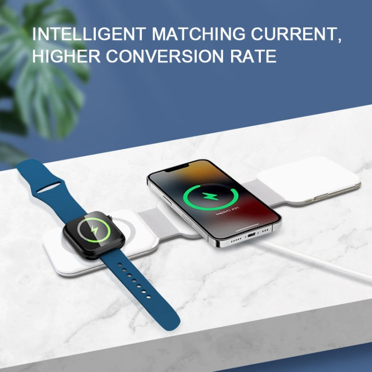 10-in-1 Magnetic Wireless Folding Charger With Data Cable Adapter Storage box(White) - free shipping - PMC Jewellery - Order now!